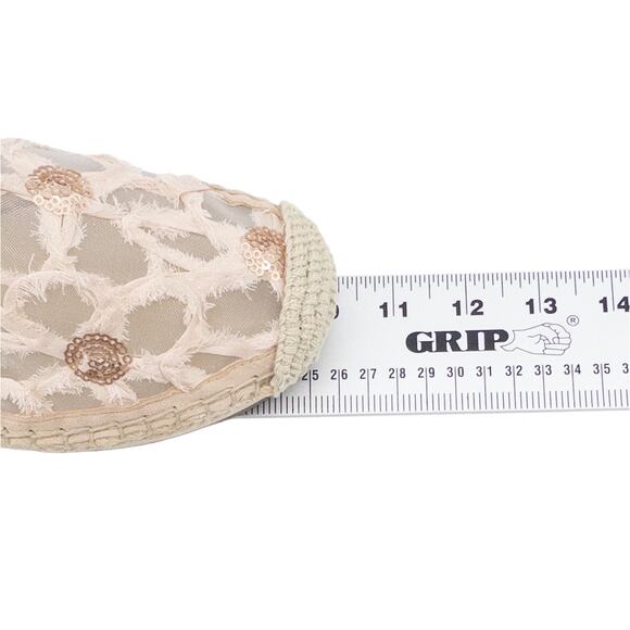 Botkier Sara Espadrille Platform Sequin Loafer Flats Blush Lace 8 Women's - Picture 6 of 7